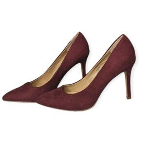 GILI Stiletto Heel Pointed Toe Pump Heels Alecia Slip On Women Burgundy 6M